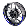 Blue Motorcycle Front & Rear Wheel Rim Sticker Racing Teeth