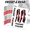 Red Motorcycle Front & Rear Wheel Rim Sticker Racing Teeth
