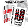 Red Motorcycle Front & Rear Wheel Rim Sticker Racing Arrows
