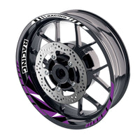 Purple Motorcycle Front & Rear Wheel Rim Sticker Racing Triangle