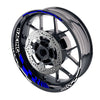 Blue Motorcycle Front & Rear Wheel Rim Sticker Racing Check