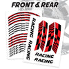 Red Motorcycle Front & Rear Wheel Rim Sticker Racing Check