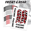Red Motorcycle Front & Rear Wheel Rim Sticker Racing Piano