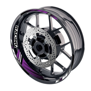 Purple Motorcycle Front & Rear Wheel Rim Sticker Racing Dotted