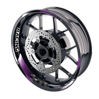 Purple Motorcycle Front & Rear Wheel Rim Sticker Racing Hexagonal