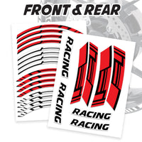 Red Motorcycle Front & Rear Wheel Rim Sticker Racing Lining
