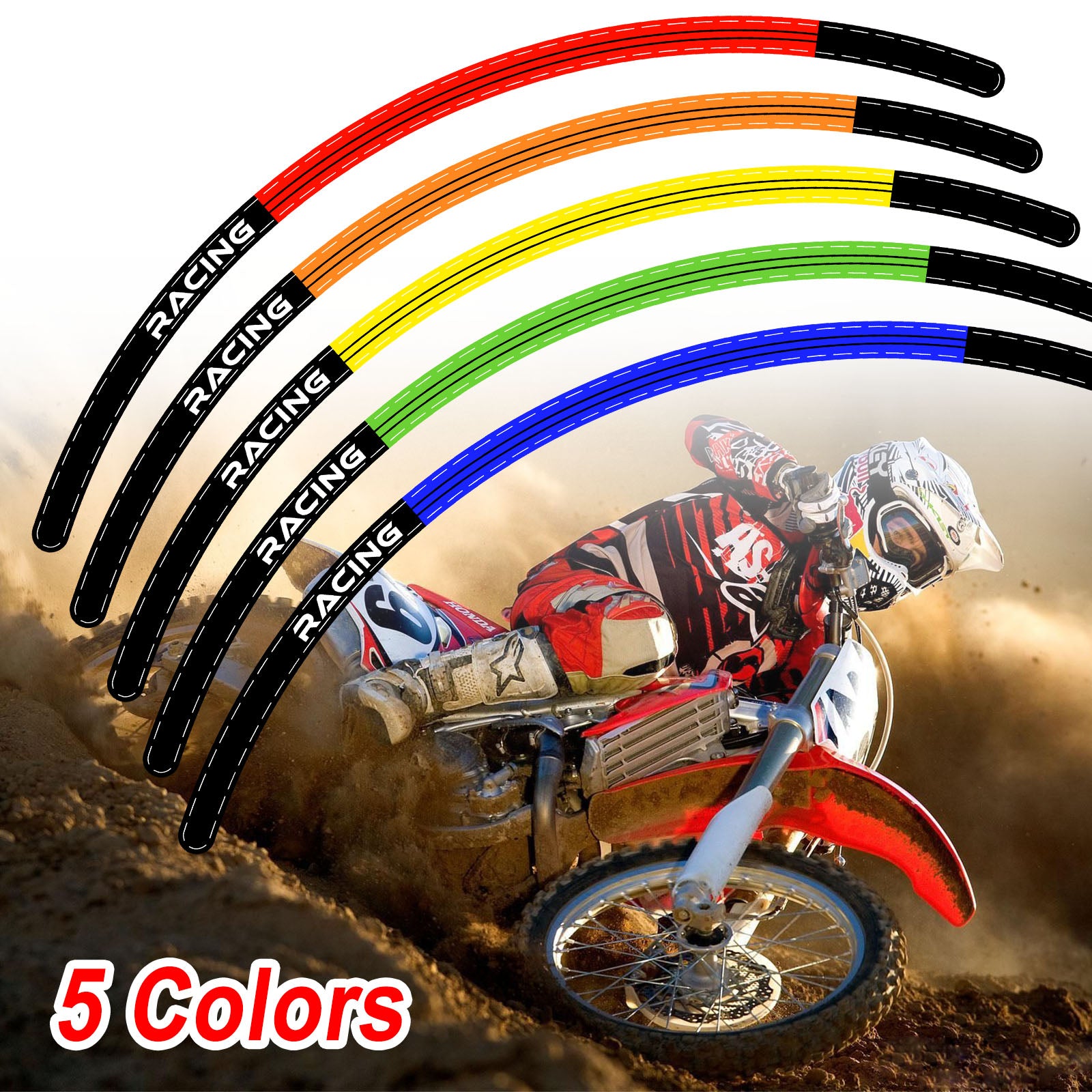 Fits Kawasaki KX250F MX Bike Rim Stickers | MC Motoparts