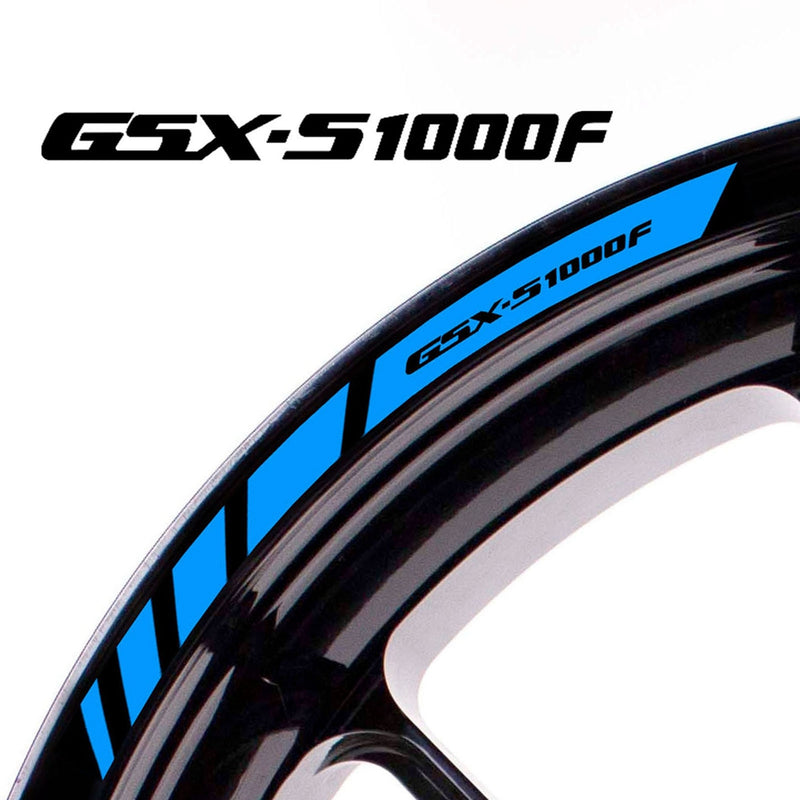 Fit Suzuki GSX-S1000F Logo Stripes Wheel Rim Edge Sticker - MC Motoparts