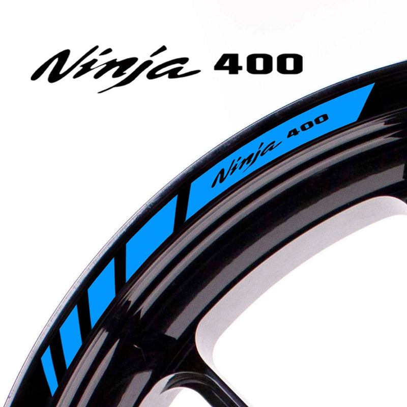Fit Kawasaki NINJA 400 Logo Stripes Wheel Rim Edge Sticker - MC Motoparts