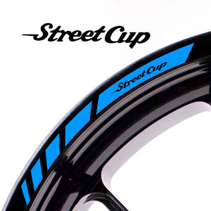 Fit Triumph STREET CUP Logo Stripes Wheel Rim Edge Sticker - MC Motoparts