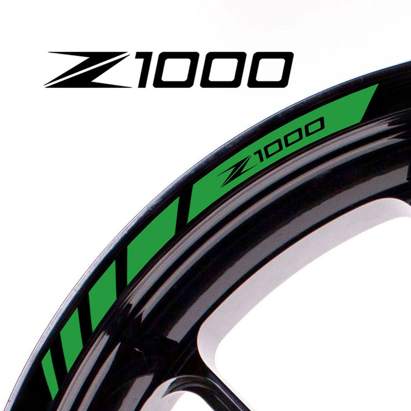 Fit Kawasaki Z1000 Logo Stripes Wheel Rim Edge Sticker - MC Motoparts