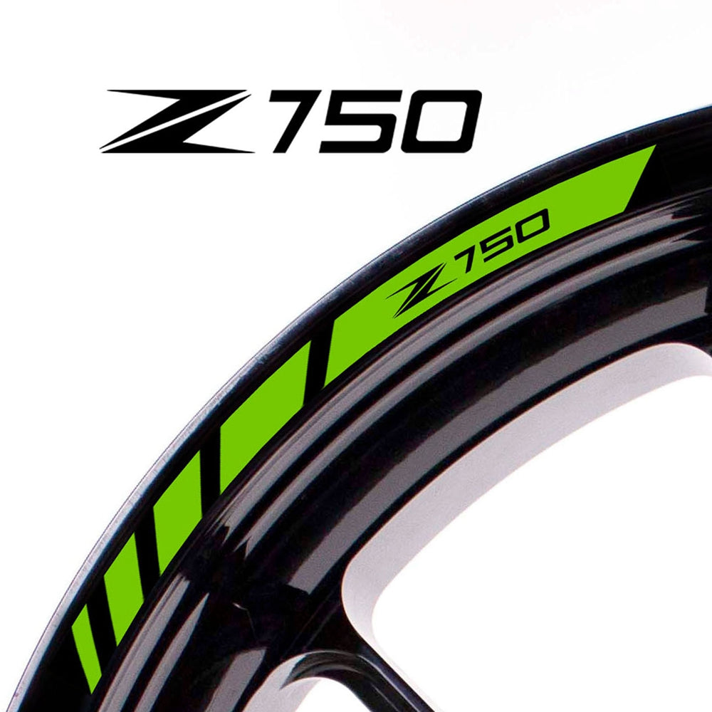 Fit Kawasaki Z750 Logo Stripes Wheel Rim Edge Sticker - MC Motoparts