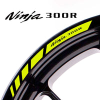 Fit Kawasaki NINJA 300R Logo Stripes Wheel Rim Edge Sticker - MC Motoparts