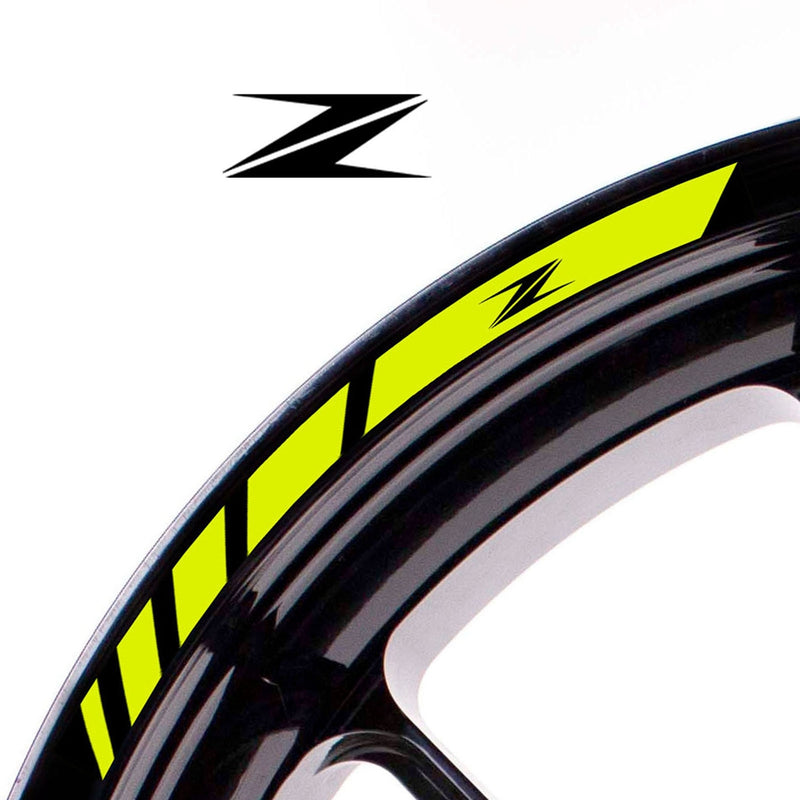 Fit Kawasaki Z Logo Stripes Wheel Rim Edge Sticker - MC Motoparts