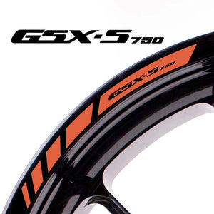 Fit Suzuki GSX-S750 Logo Stripes Wheel Rim Edge Sticker - MC Motoparts