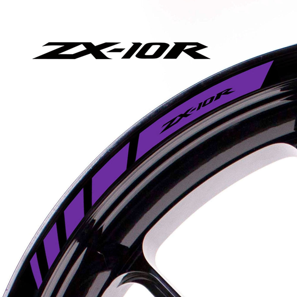 Fit Kawasaki Ninja ZX-10R Logo Stripes Wheel Rim Edge Sticker - MC Motoparts