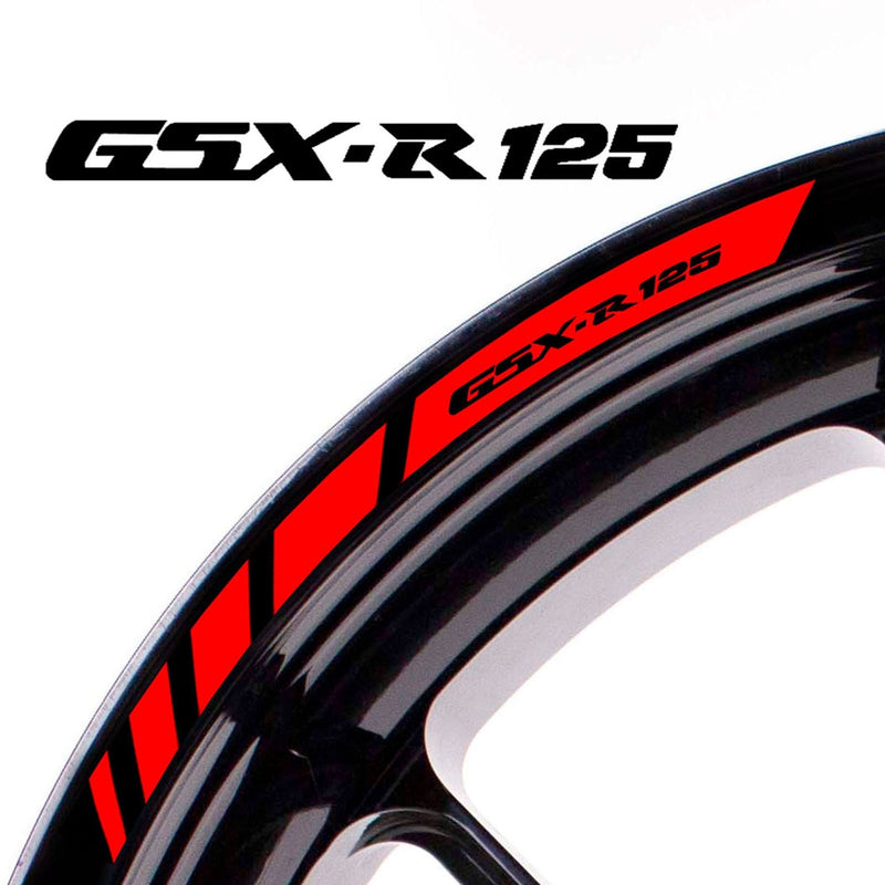 Fit Suzuki GSX-R125 Logo Stripes Wheel Rim Edge Sticker - MC Motoparts