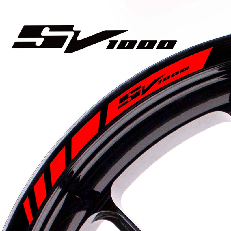 Fit Suzuki SV1000 Logo Stripes Wheel Rim Edge Sticker - MC Motoparts