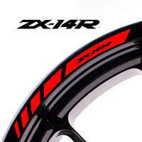 Fit Kawasaki Ninja ZX-14R Logo Stripes Wheel Rim Edge Sticker - MC Motoparts