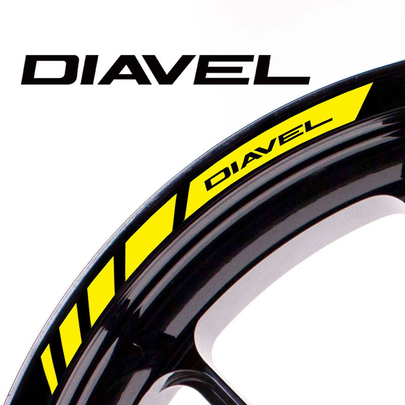 Fit Ducati DIAVEL Logo Stripes Wheel Rim Edge Sticker - MC Motoparts