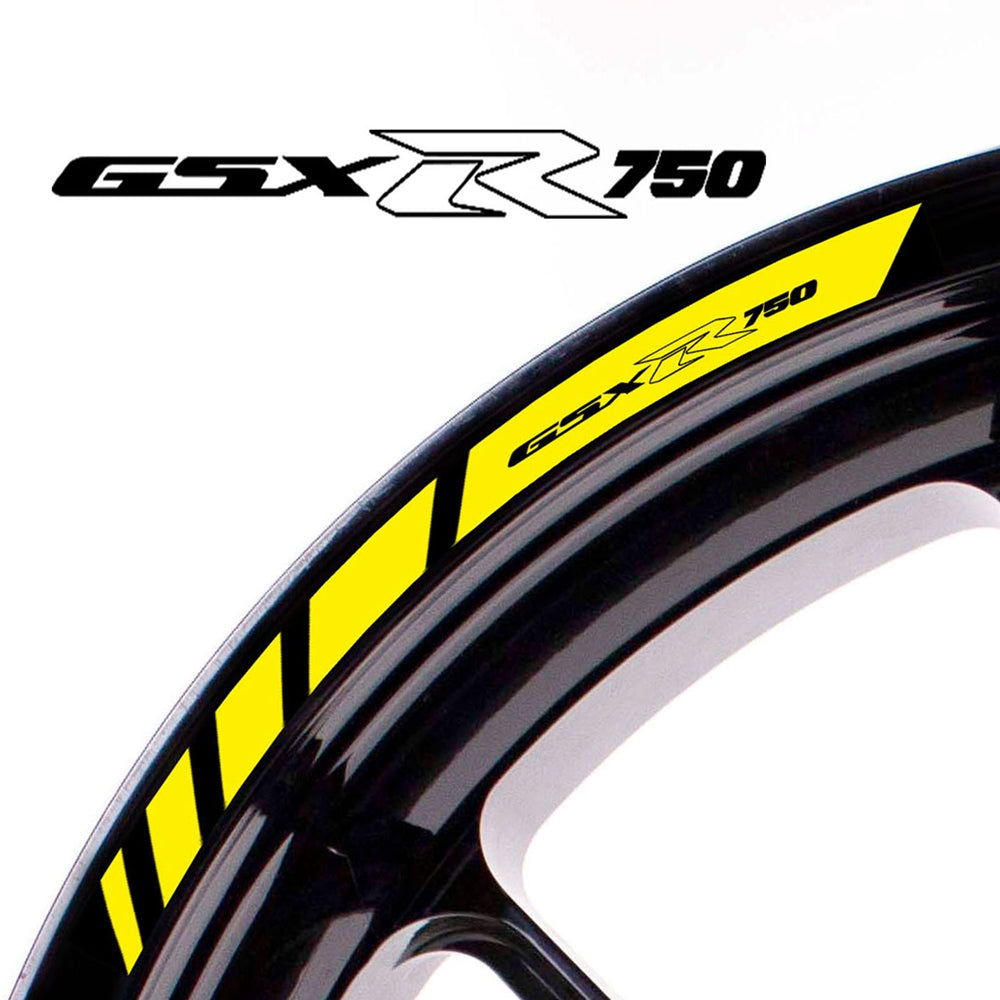 Fit Suzuki GSX-R750 Logo Stripes Wheel Rim Edge Sticker - MC Motoparts