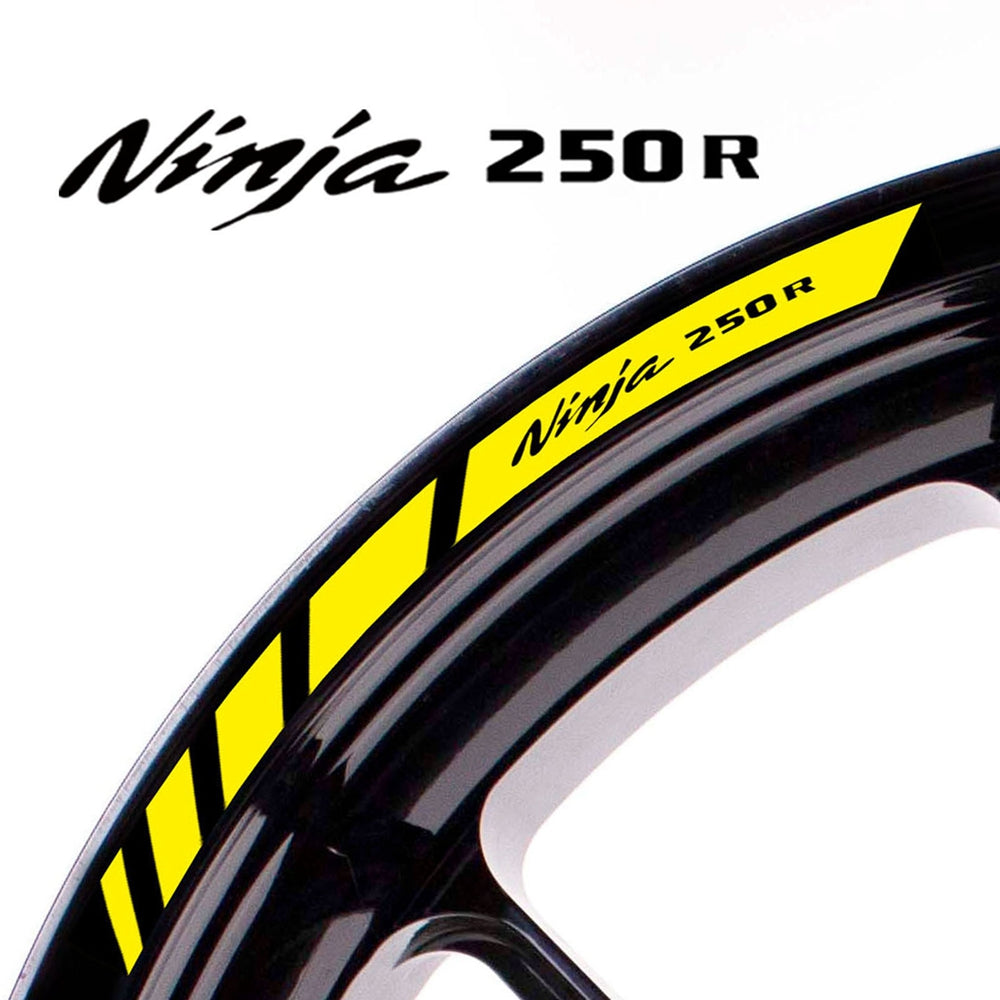 Fit Kawasaki NINJA 250R Logo Stripes Wheel Rim Edge Sticker - MC Motoparts