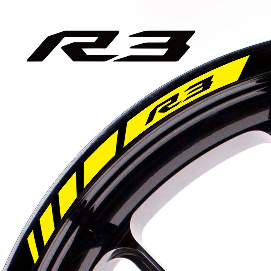 Fit Yamaha YZF R3 Stripes Rim Sticker | MC Motoparts
