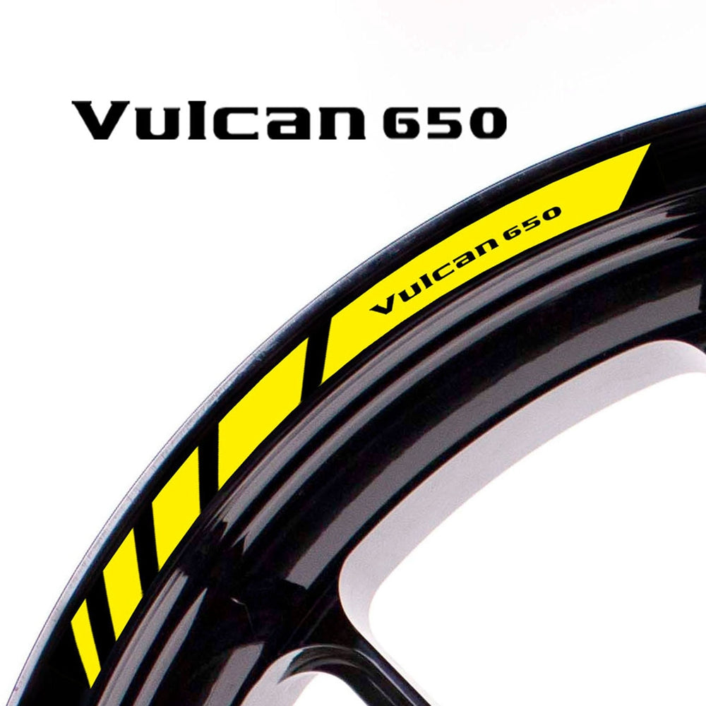 Fit Kawasaki VULCAN 650 Logo Stripes Wheel Rim Edge Sticker - MC Motoparts