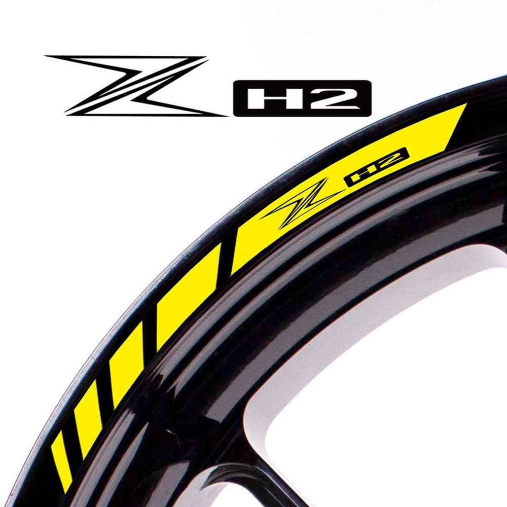 Fit Kawasaki ZH2 Logo Stripes Wheel Rim Edge Sticker - MC Motoparts