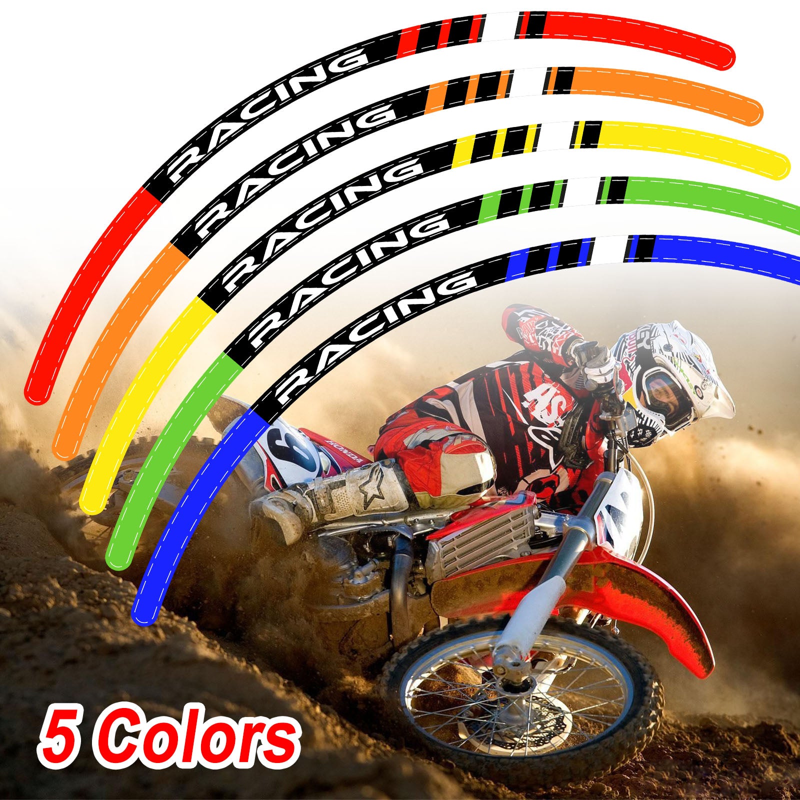 Fits Honda CRF450RX MX Dirt Bike Rim Stickers | MC Motoparts