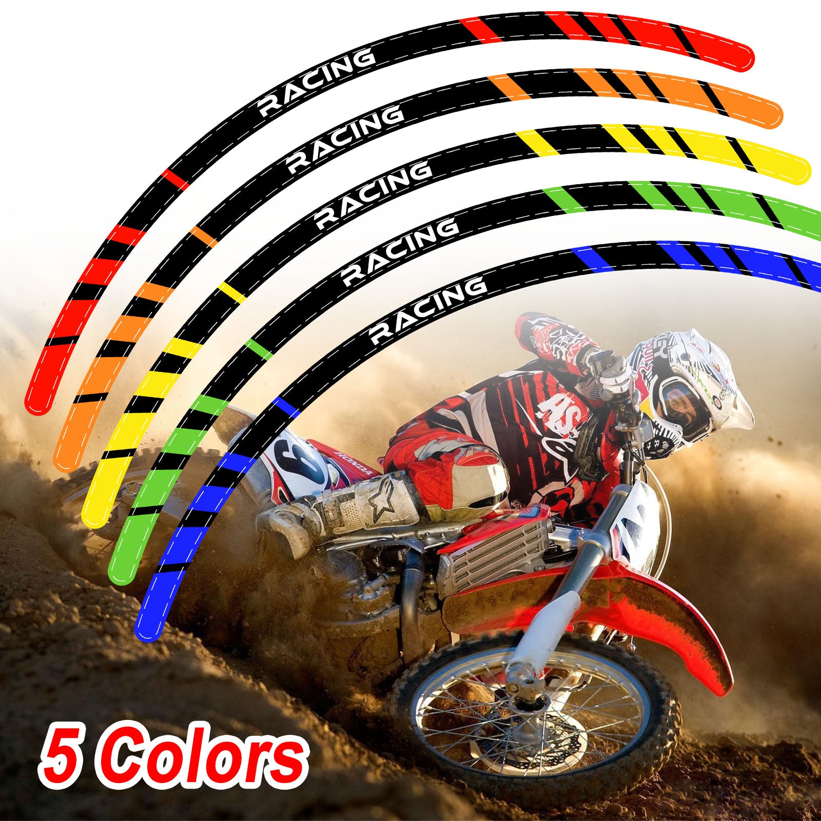 dirt bike helmet stickers Fits Yamaha YZ 125 MX Dirt Bike Rim Stickers