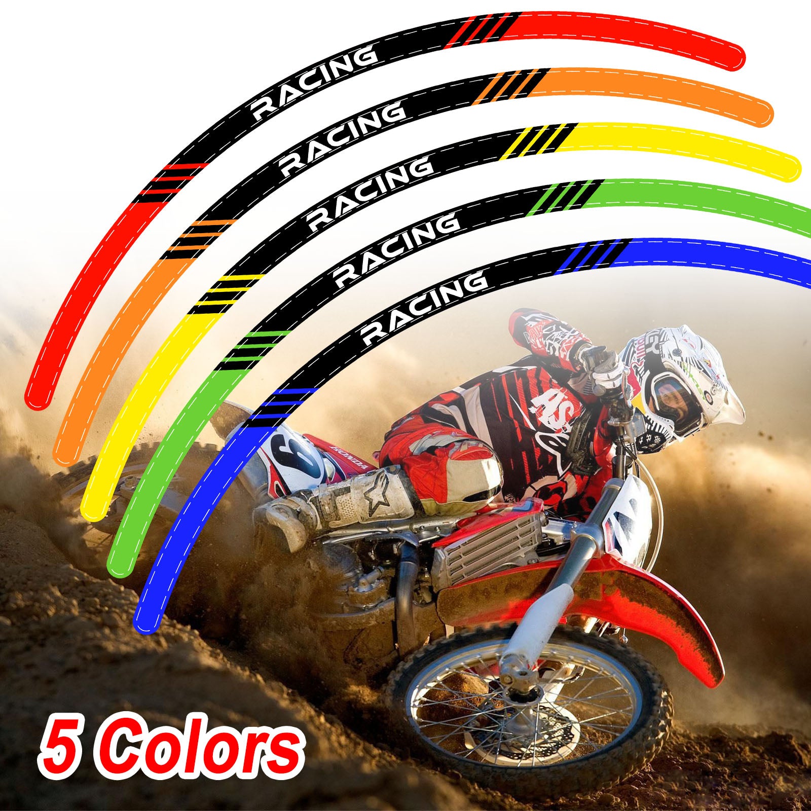 Fits Honda CRF 250L MX Dirt Bike Rim Stickers | MC Motoparts