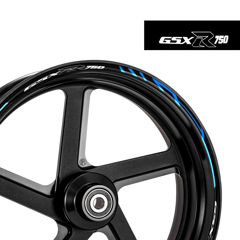 Fit SUZUKI GSX-R750 Logo Stripes Wheel Rim Skin Sticker - MC Motoparts
