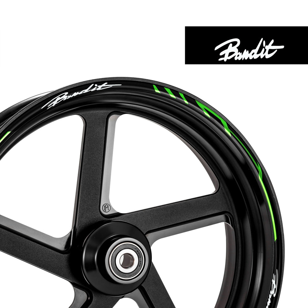 Fit SUZUKI BANDIT Logo Stripes Wheel Rim Skin Sticker - MC Motoparts