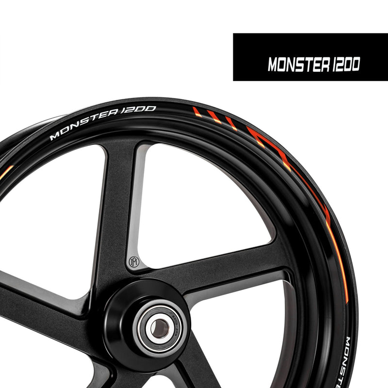 Fit DUCATI MONSTER 1200 Logo Stripes Wheel Rim Skin Sticker - MC Motoparts