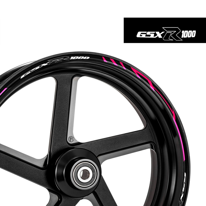 Fit SUZUKI GSX-R1000 Logo Stripes Wheel Rim Skin Sticker - MC Motoparts