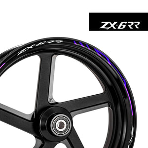 Fit KAWASAKI Ninja ZX-6RR Logo Stripes Wheel Rim Skin Sticker - MC Motoparts