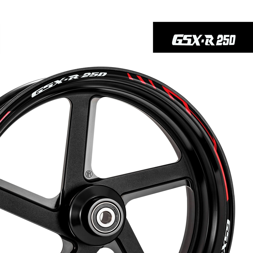 Fit SUZUKI GSX-R250 Logo Stripes Wheel Rim Skin Sticker - MC Motoparts