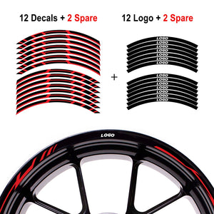 Fit KAWASAKI ER-6N Logo Stripes Wheel Rim Skin Sticker - MC Motoparts