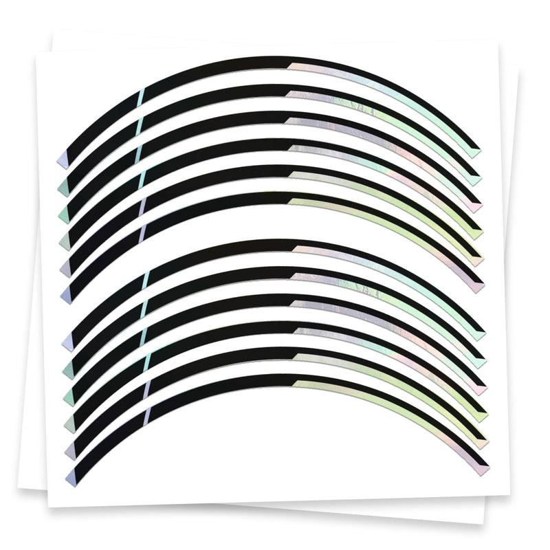 Fits 17'' Rim Rainbow Holographic Wheel Stickers J01 Rim Skin Decal Strip