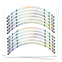 Fits 17'' Rim Chrome Holographic Wheel Stickers J02 Rim Skin Decal Strip