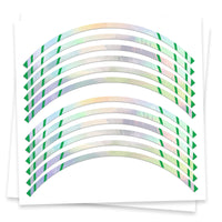 Fits 17'' Rim Chrome Holographic Wheel Stickers J02 Rim Skin Decal Strip