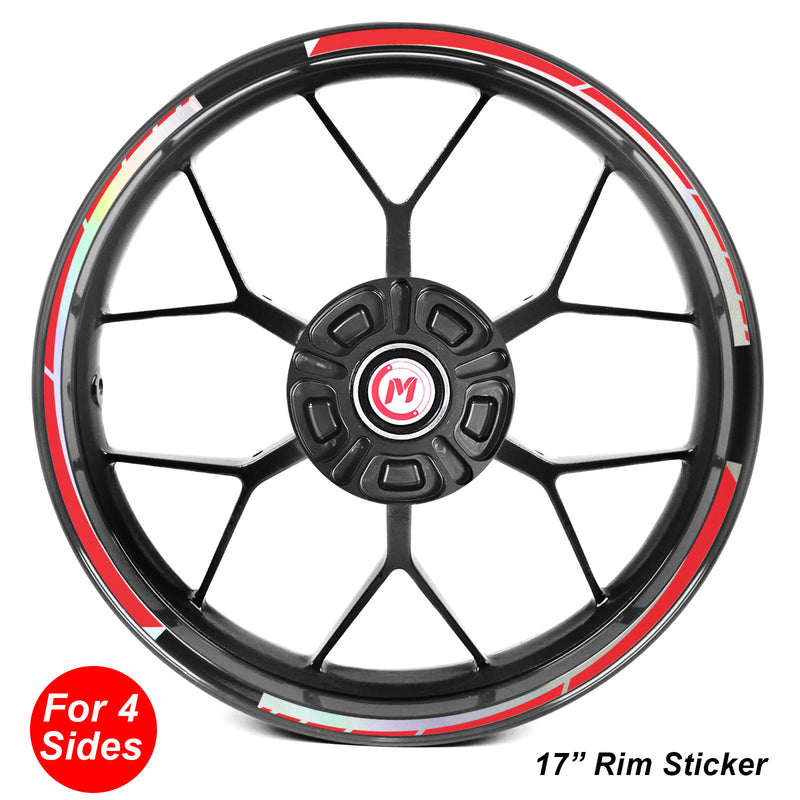 Fits 17'' Rim Silver Holographic Wheel Stickers J03 Rim Skin Decal Strip