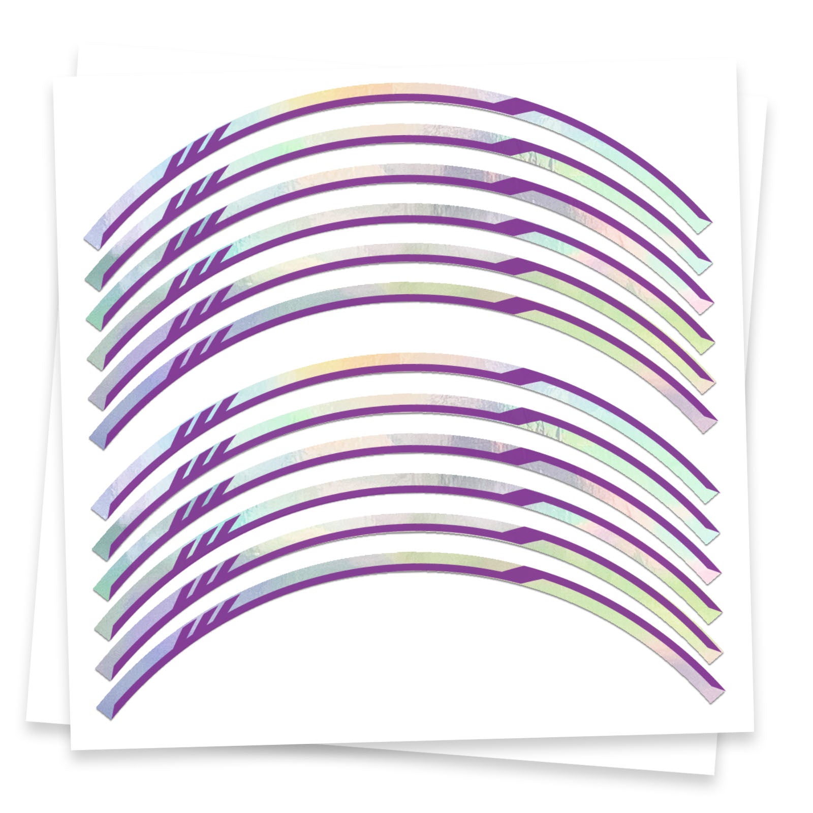 Purple Chrome Holographic Wheel Stickers J05 Rim Skin Decal Strip