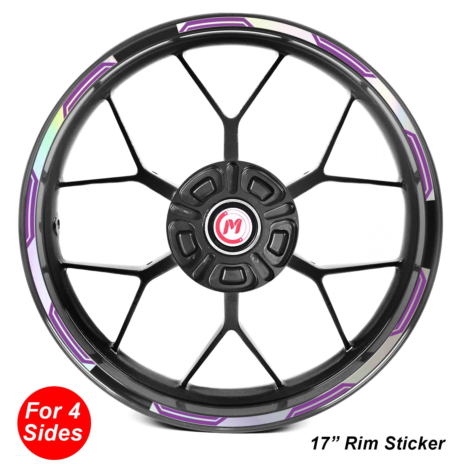 Fits 17'' Rim Silver Holographic Wheel Stickers J06 Rim Skin Decal Strip