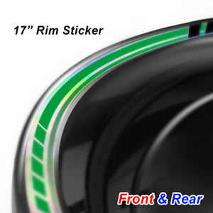 Fits 17'' Rim Chrome Holographic Wheel Stickers J08 Rim Skin Decal Strip