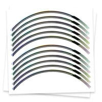 Fits 17'' Rim Silver Holographic Wheel Stickers J09 Rim Skin Decal Strip