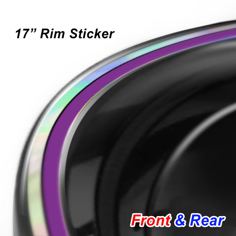 Fits 17'' Rim Silver Holographic Wheel Stickers J11 Rim Skin Decal Strip