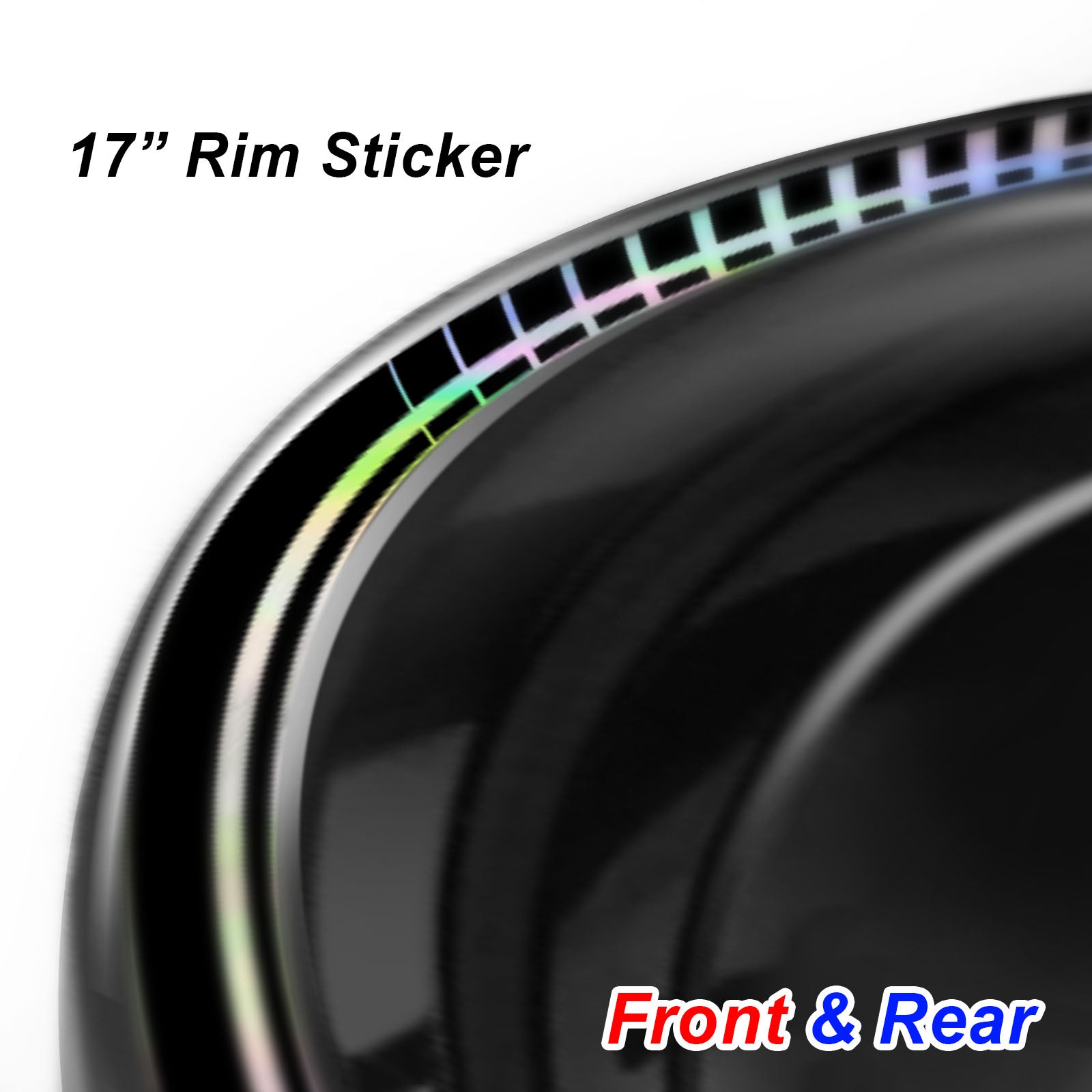 Purple Chrome Holographic Wheel Stickers J14 Rim Skin Decal Strip