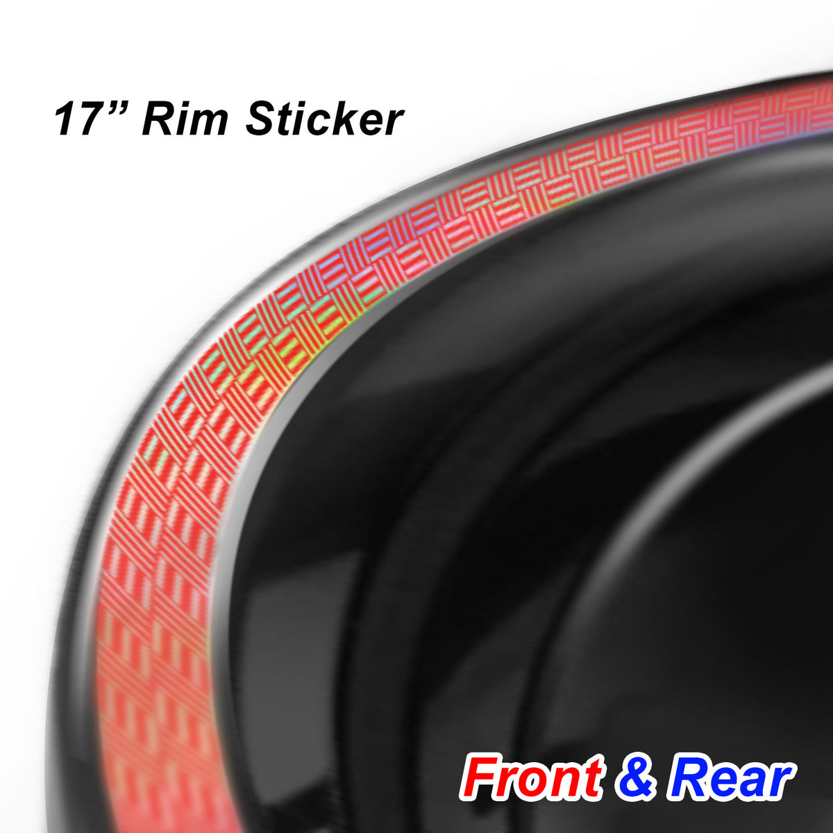 Fits 17'' Rim Rainbow Holographic Wheel Stickers J17 Rim Skin Decal Strip